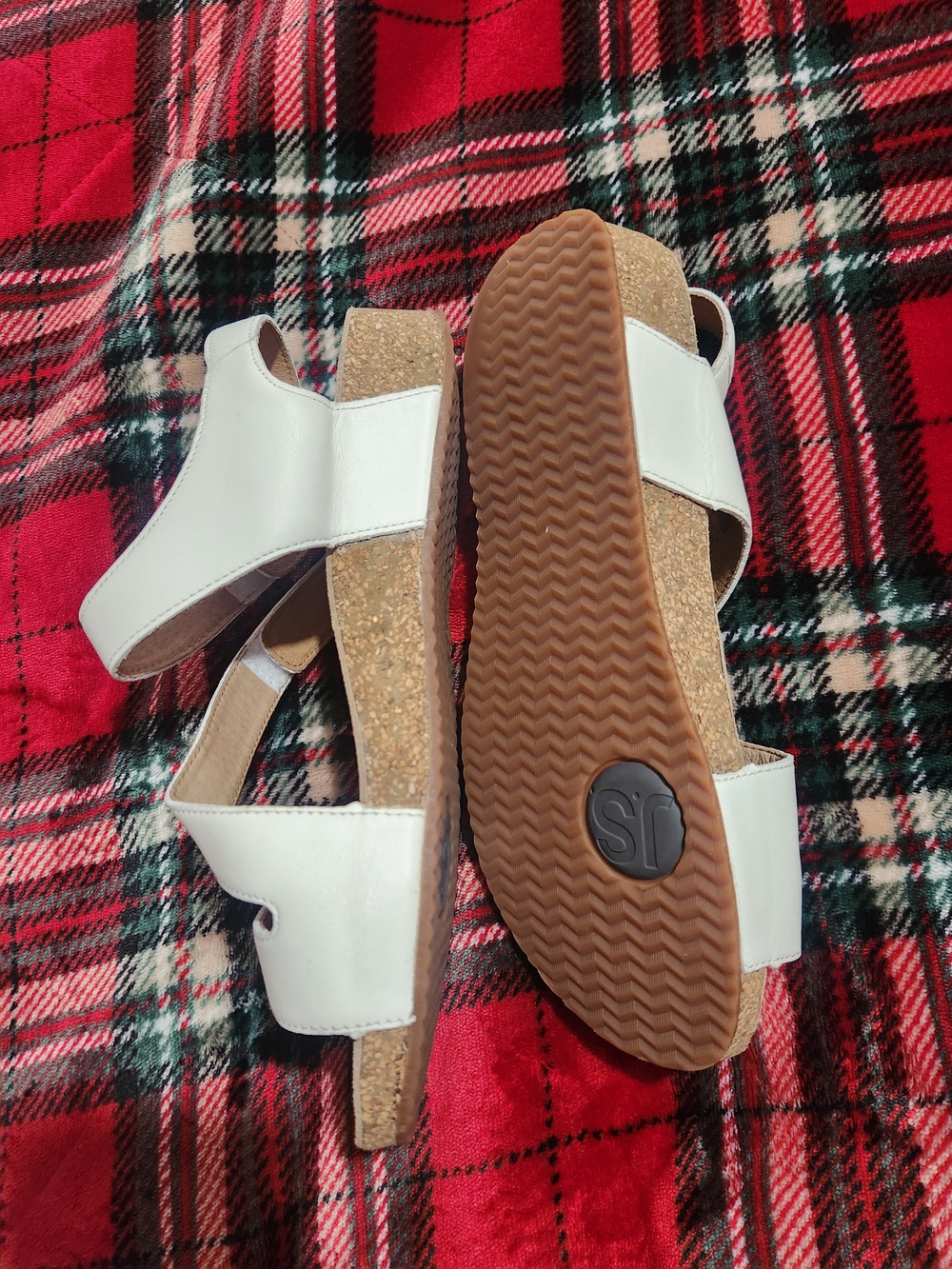 Josef Seibel White Leather Strappy Comfort Sandals - Picture 6 of 8